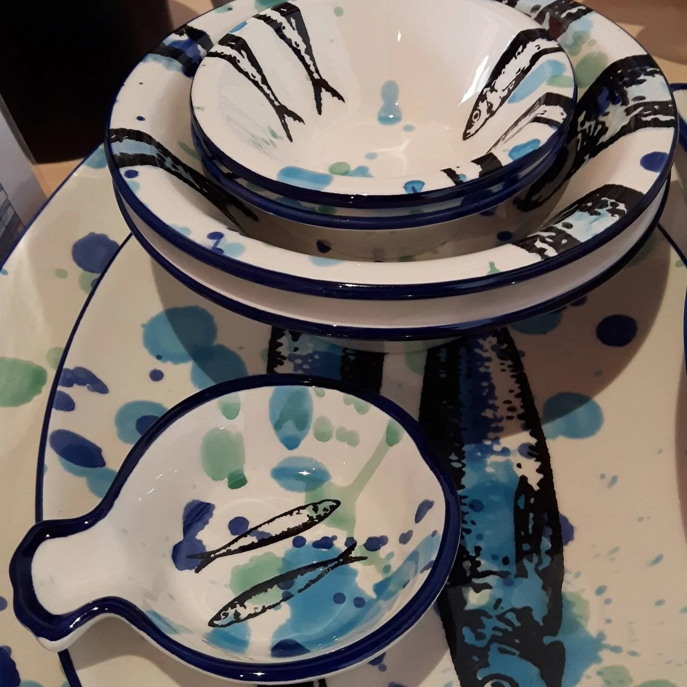 Blue fish - oval plate - Image 3