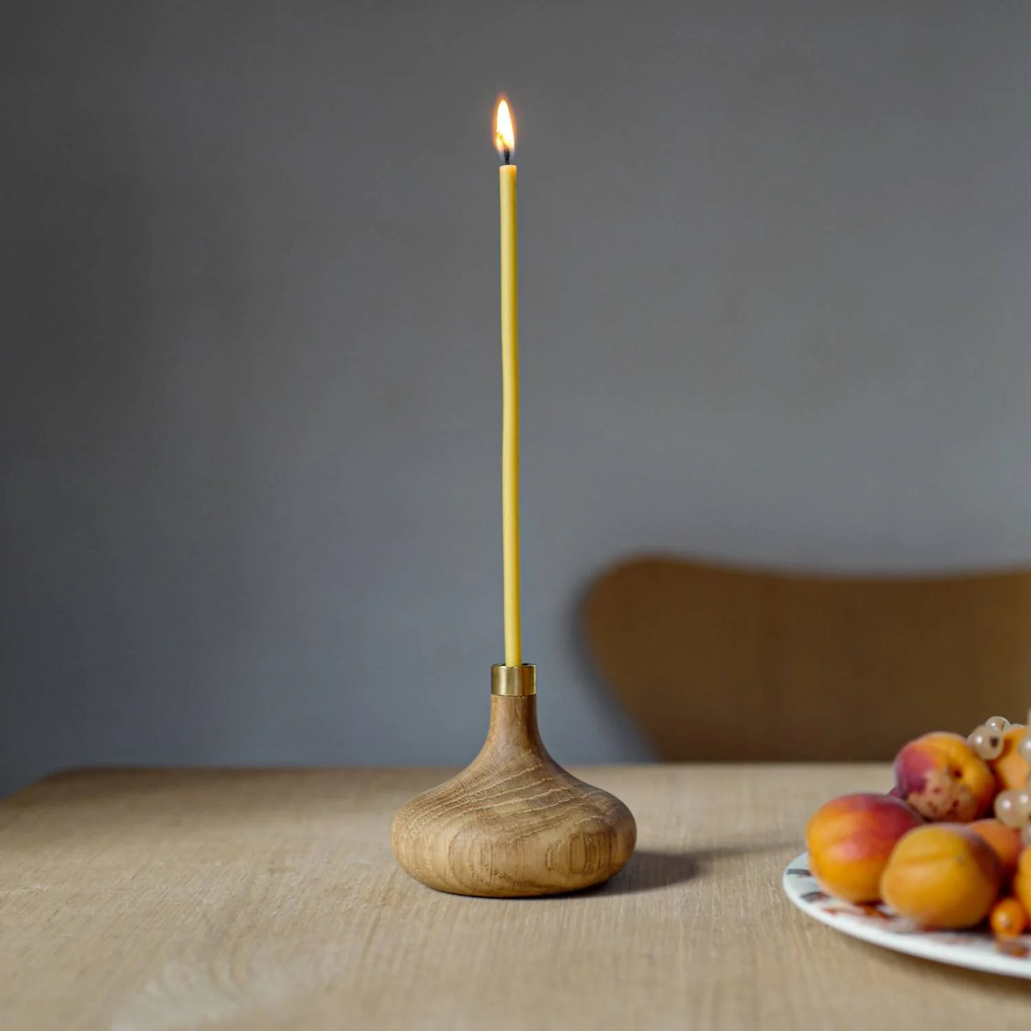 Oak candle holder